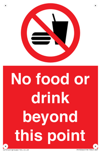 No food or drink beyond this point